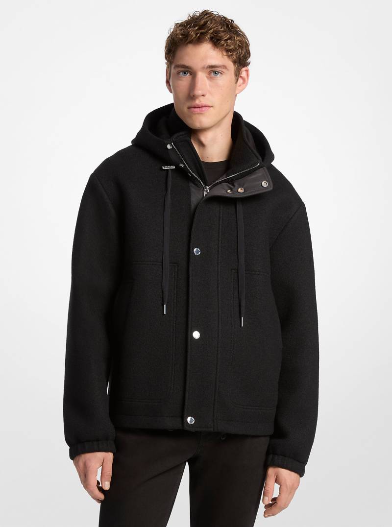 MK Kapuzenjacke Aus Wollmischgewebe - Schwarz - Michael Kors von Michael Kors Mens