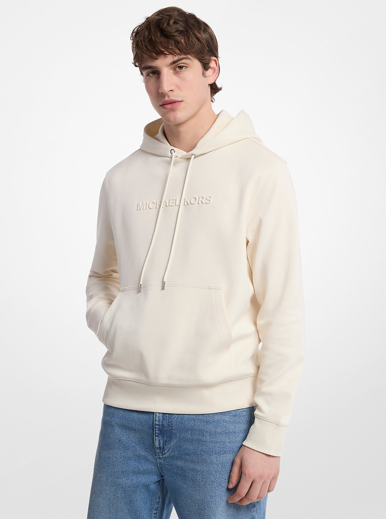 MK Kapuzenpullover Aus Baumwollmischung Mit Logoprägung - Natur - Michael Kors von Michael Kors Mens
