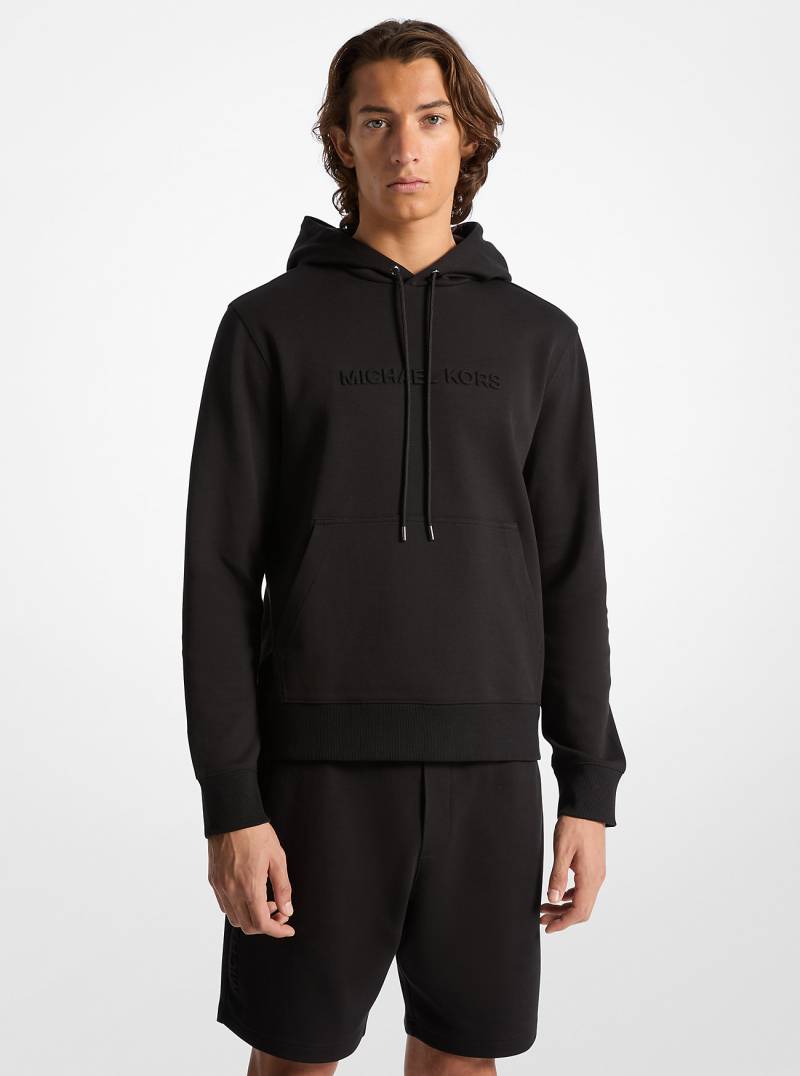 MK Kapuzenpullover Aus Baumwollmischung Mit Logoprägung - Schwarz - Michael Kors von Michael Kors Mens