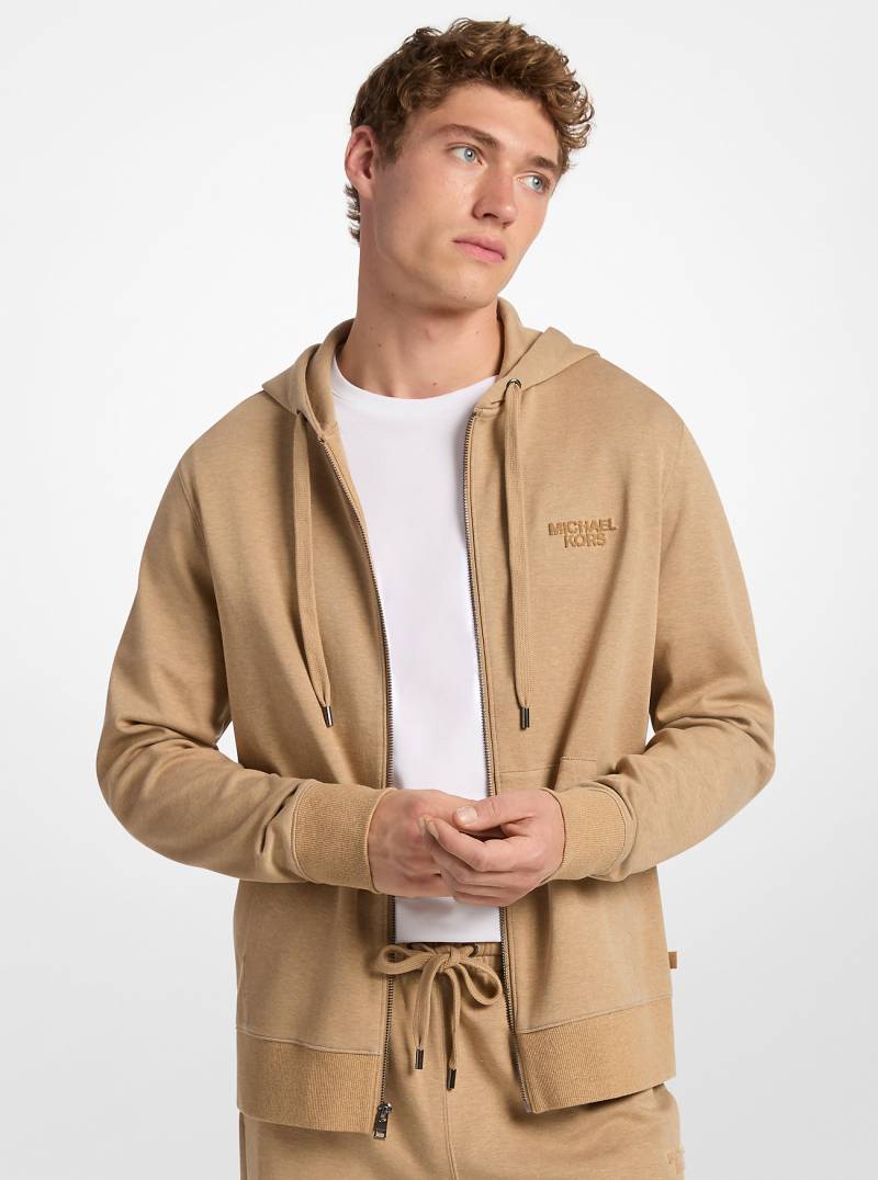 MK Kapuzenpullover Aus Baumwollmischung Mit Reißverschluss - Braun - Michael Kors von Michael Kors Mens