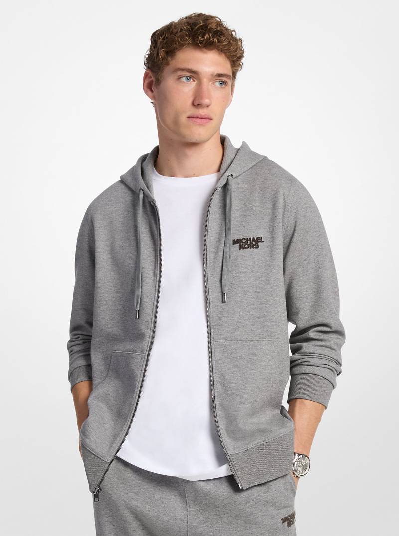 MK Kapuzenpullover Aus Baumwollmischung Mit Reißverschluss - Grau - Michael Kors von Michael Kors Mens