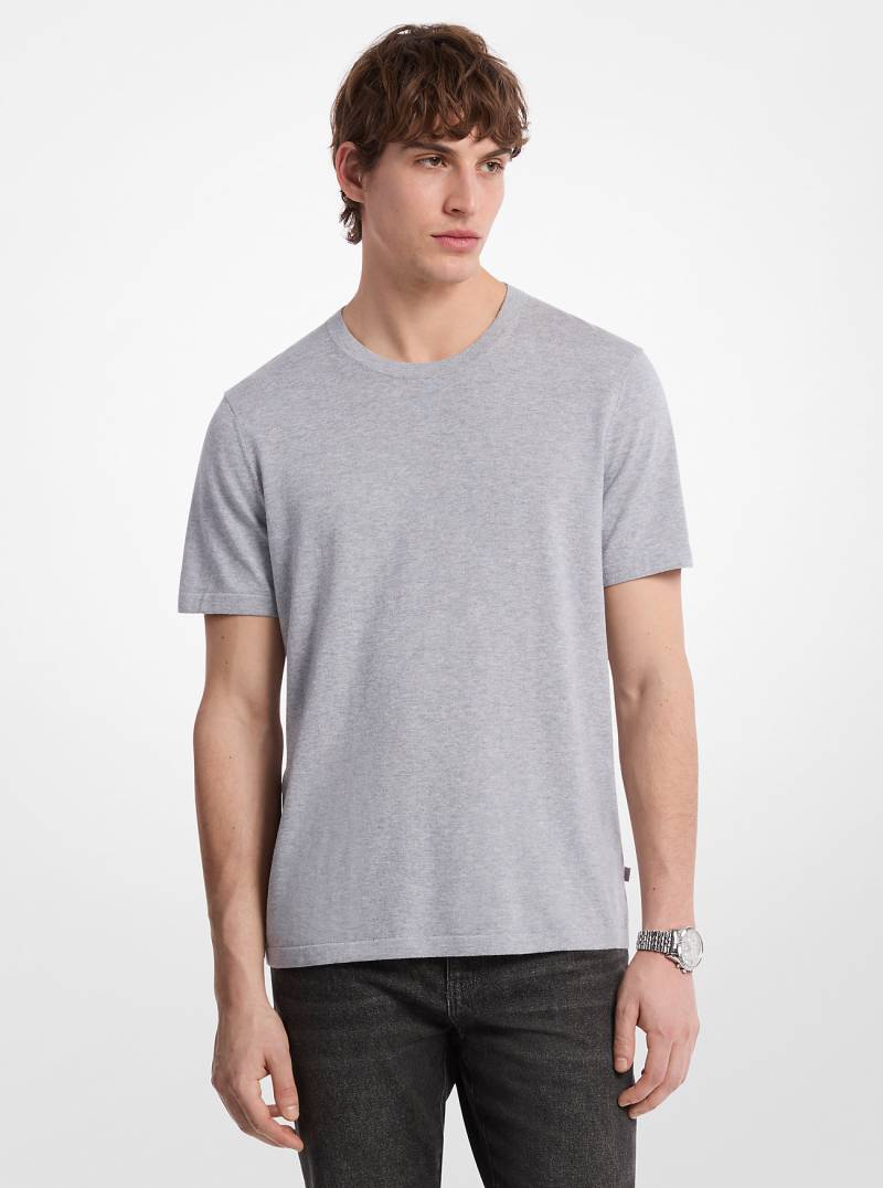 MK Kurzärmliger Pullover Aus Baumwolle - Braun - Michael Kors von Michael Kors Mens