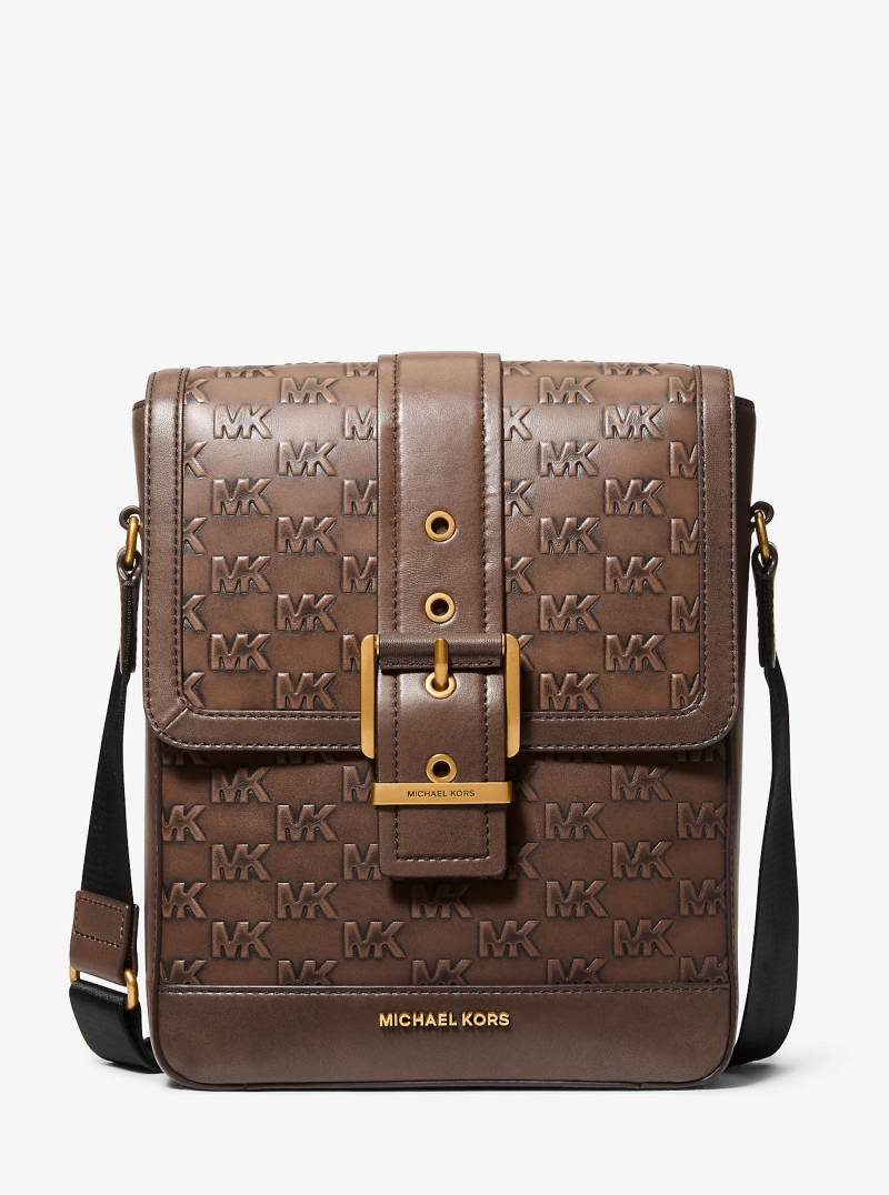 MK Messenger-Tasche Colby Aus Poliertem Leder Mit Logoprägung - Braun - Michael Kors von Michael Kors Mens