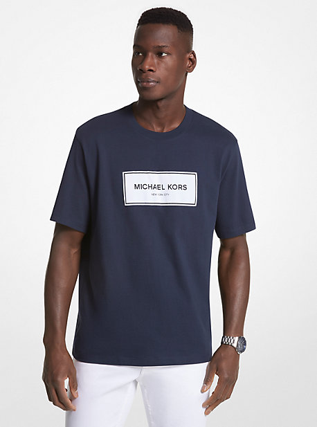 MK Oversize-T-Shirt Aus Baumwolle Mit Logo - Blau - Michael Kors von Michael Kors Mens