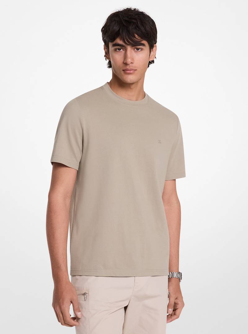 MK Piqué-T-Shirt Aus Baumwollmischung - Grün - Michael Kors von Michael Kors Mens