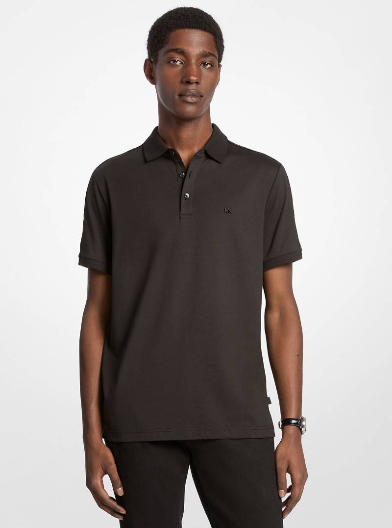 MK Poloshirt Aus Baumwolle Mit Logo - Schwarz - Michael Kors von Michael Kors Mens