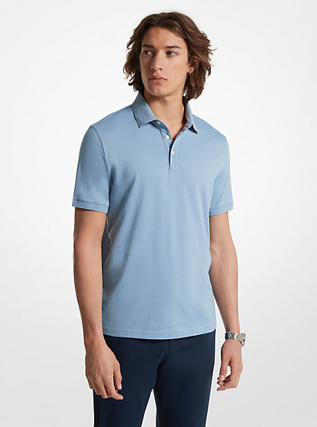 MK Poloshirt Aus Pima-Baumwolle Mit Stretch - Blau - Michael Kors von Michael Kors Mens