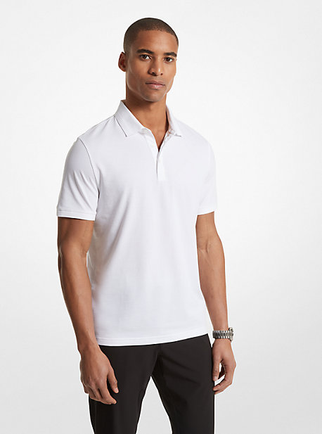 MK Poloshirt Aus Pima-Baumwolle Mit Stretch - Weiss - Michael Kors von Michael Kors Mens