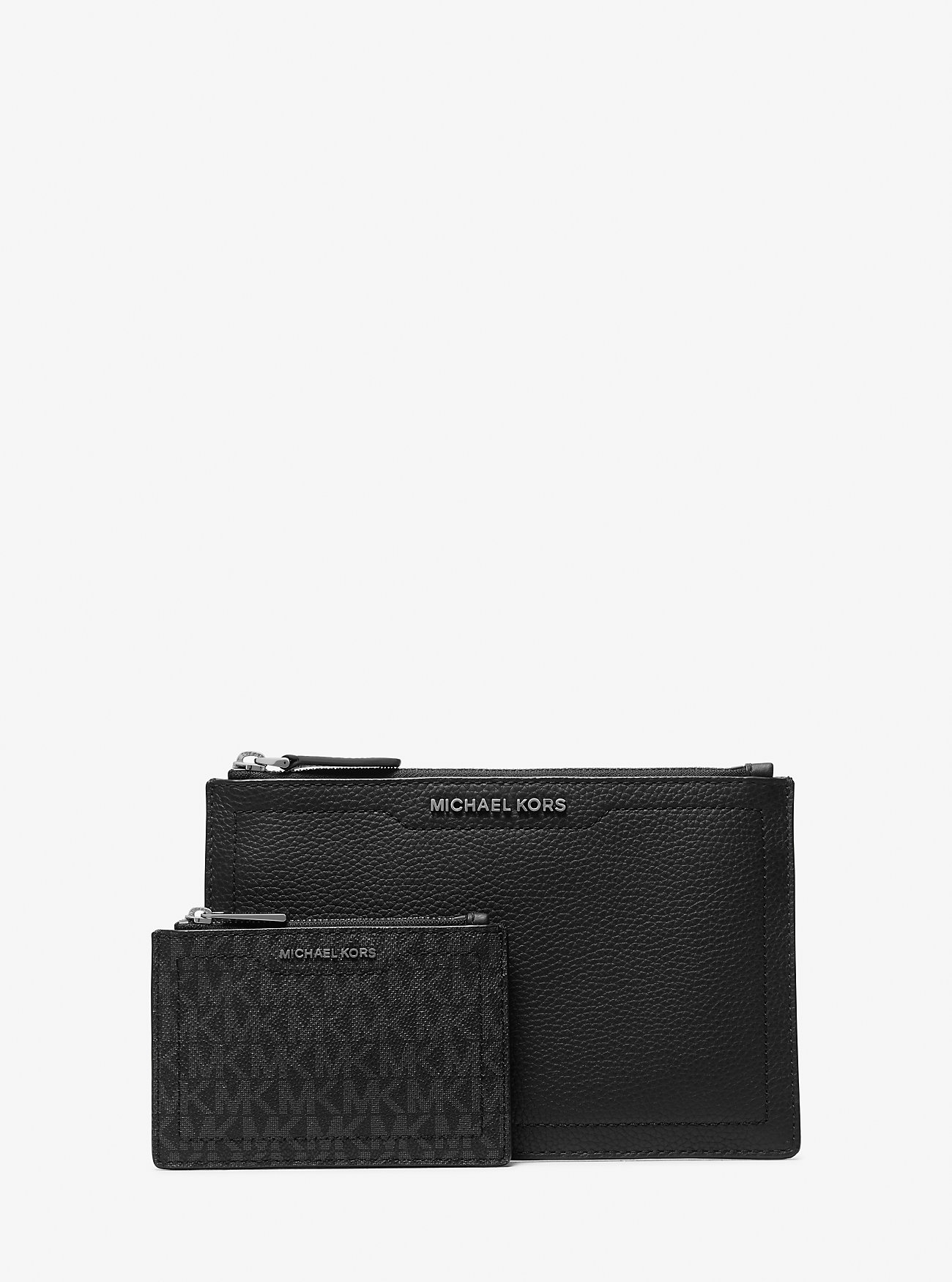 MK Pouch-Set Hudson Aus Gekrispeltem Leder Und Signature-Logostoff - Schwarz - Michael Kors von Michael Kors Mens