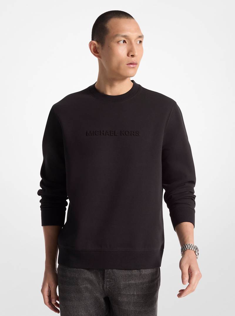 MK Pullover Aus Baumwollgemisch Mit Logoprägung - Schwarz - Michael Kors von Michael Kors Mens