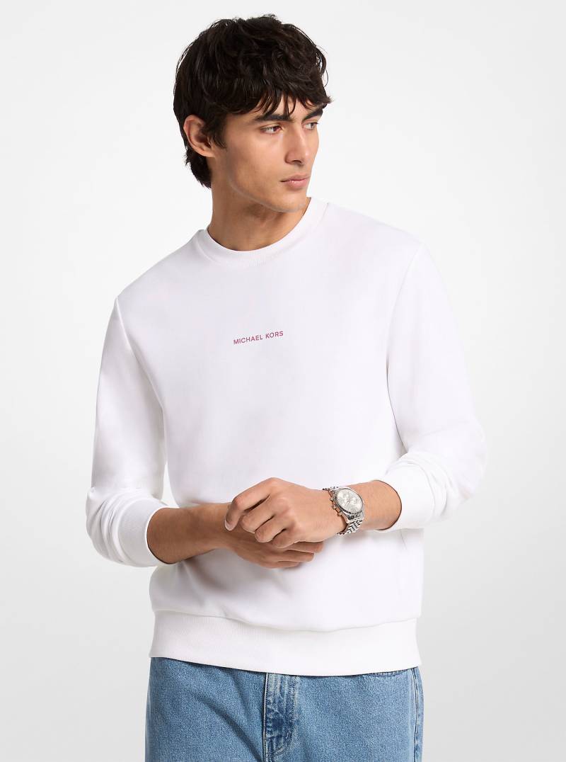 MK Pullover Aus Baumwollmischung Mit Grafischem Logo - Weiss - Michael Kors von Michael Kors Mens