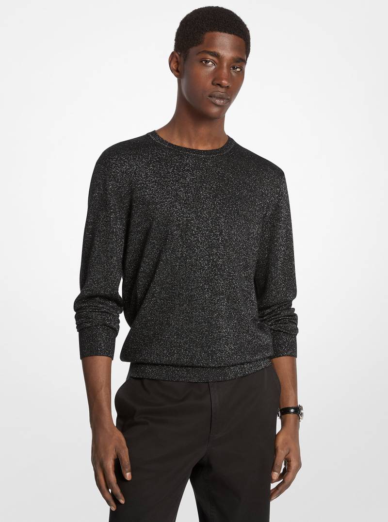 MK Pullover Aus Wolle In Metallic-Optik - Silberton - Michael Kors von Michael Kors Mens