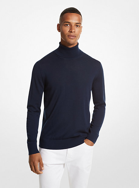 MK Rollkragenpullover Aus Merinowolle - Blau - Michael Kors von Michael Kors Mens