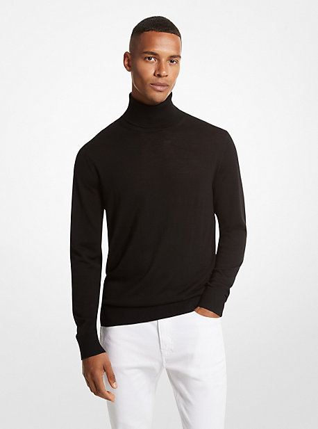 MK Rollkragenpullover Aus Merinowolle - Schwarz - Michael Kors von Michael Kors Mens