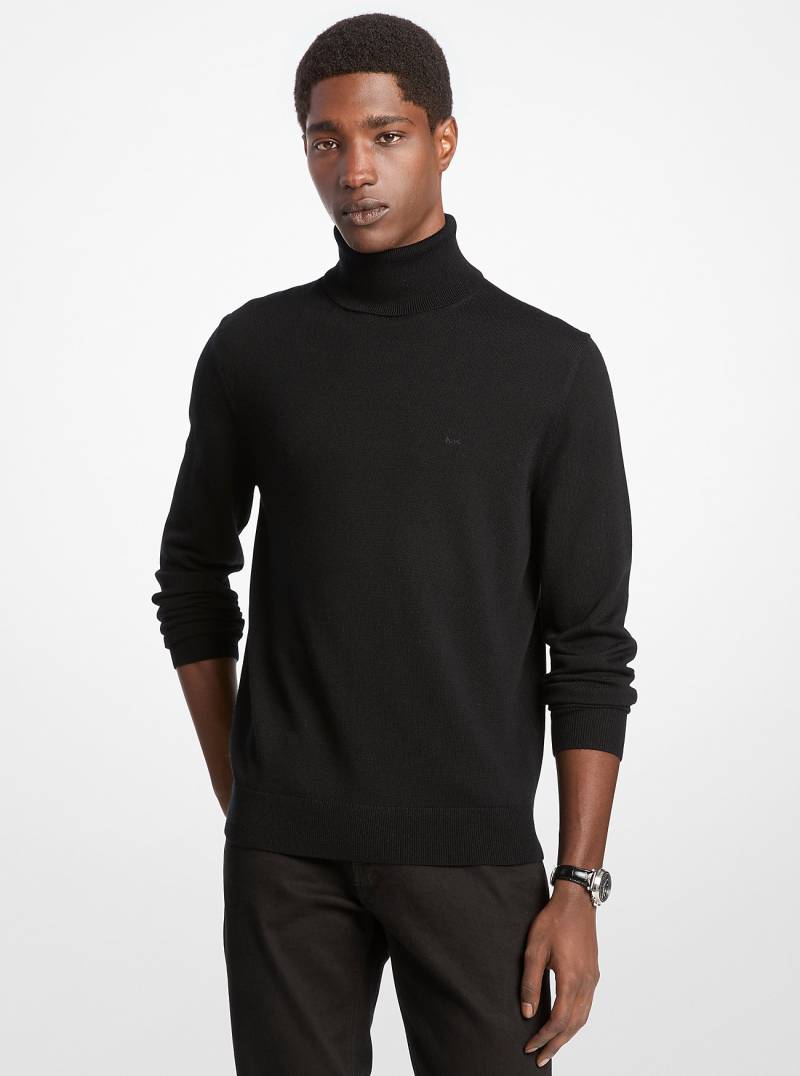 MK Rollkragenpullover Aus Wolle - Schwarz - Michael Kors von Michael Kors Mens