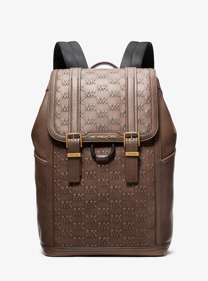 MK Rucksack Colby Medium Aus Poliertem Leder Mit Logoprägung - Braun - Michael Kors von Michael Kors Mens