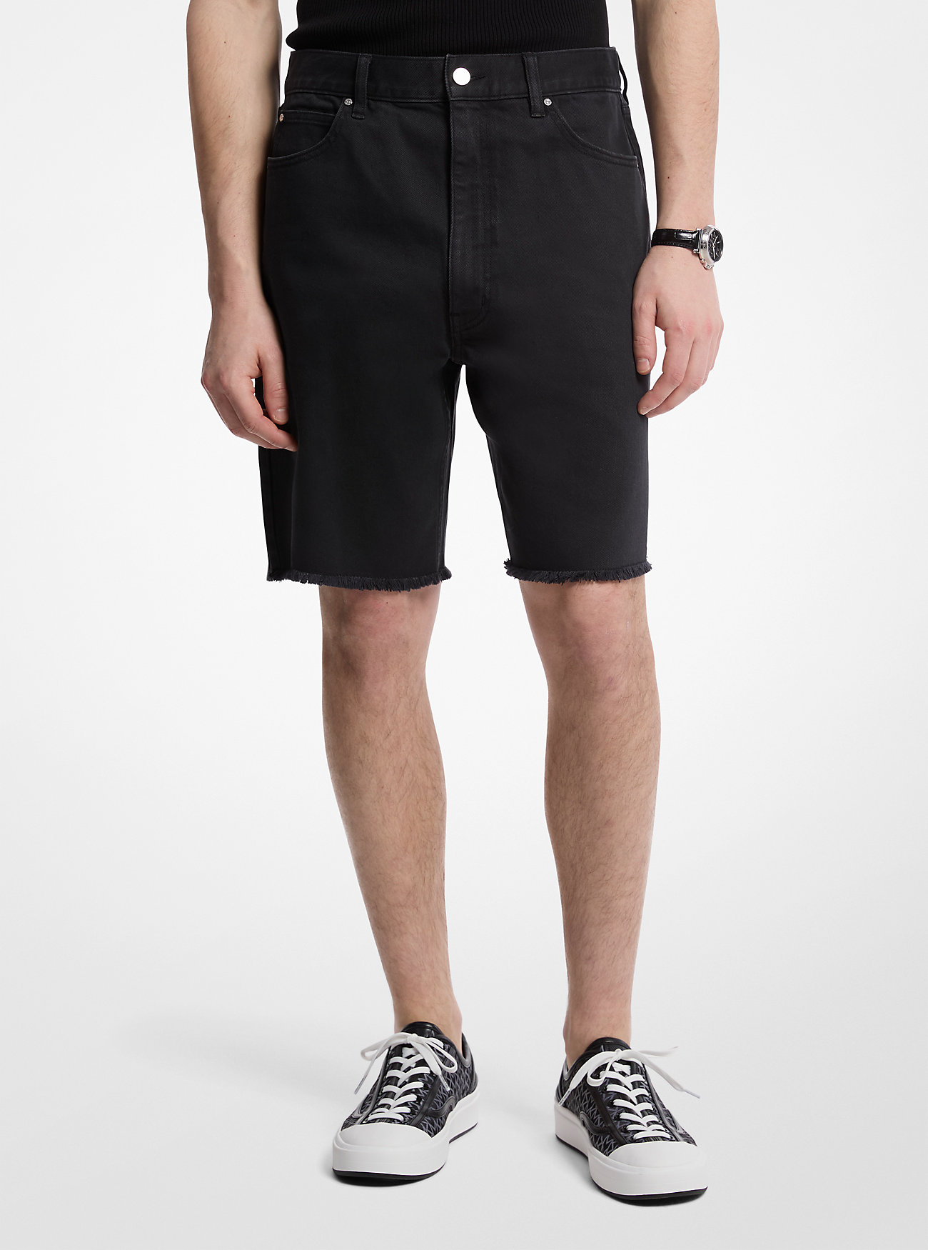 MK Shorts Aus Ausgefranstem Denim - Schwarz - Michael Kors MK Shorts Aus Ausgefranstem Denim - Schwarz - Michael Kors von Michael Kors Mens