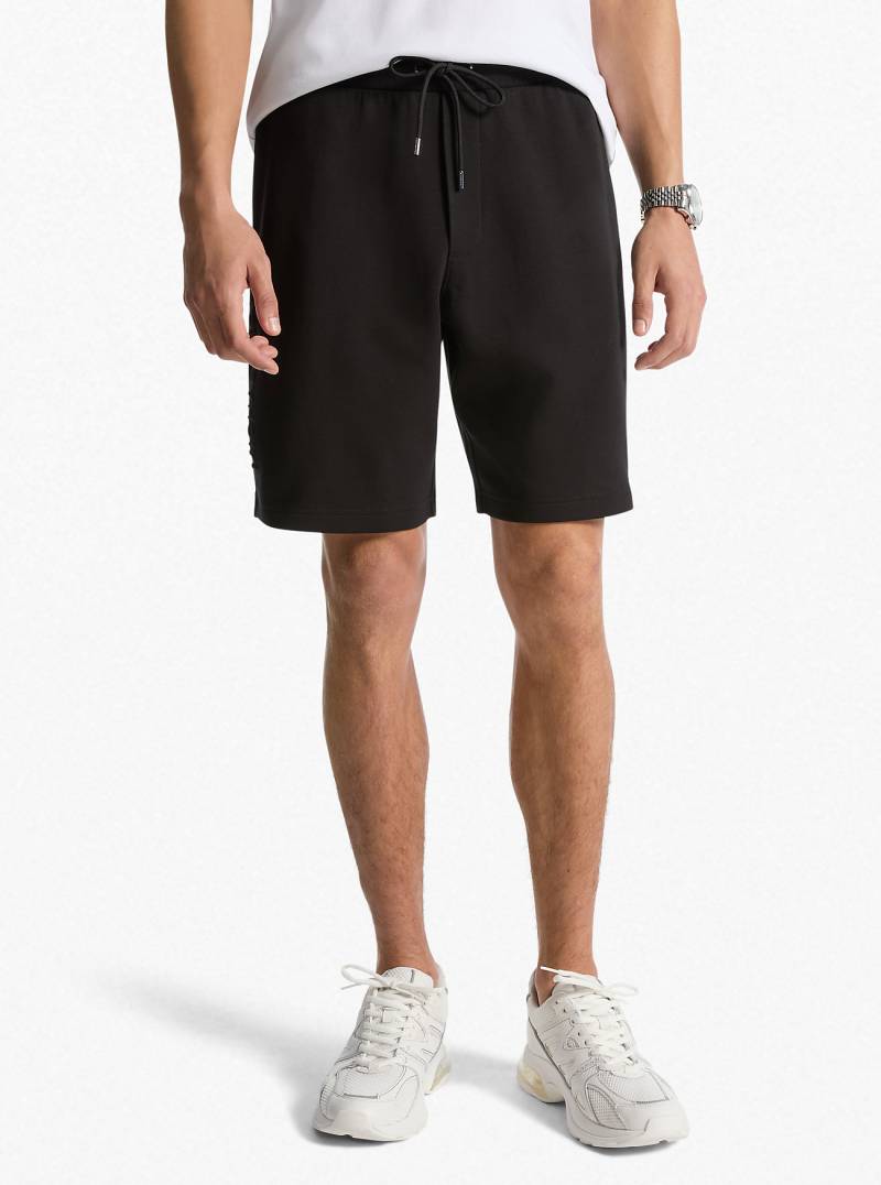 MK Shorts Aus Baumwollmischung Mit Logoprägung - Schwarz - Michael Kors von Michael Kors Mens