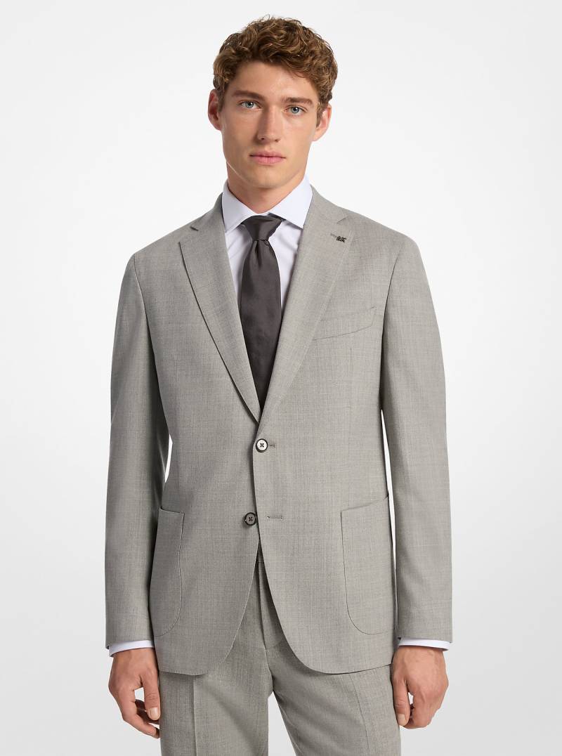 MK Slim-Fit-Blazer Aus Flanell Aus Wollmischung - Grau - Michael Kors von Michael Kors Mens
