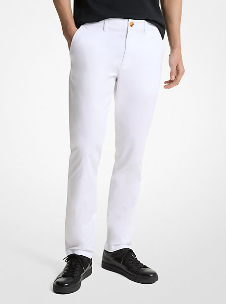 MK Slim-Fit-Chinohose Aus Baumwollmischgewebe - Weiss - Michael Kors von Michael Kors Mens