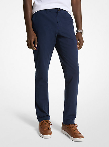 MK Slim-Fit-Chinohose Aus Seersucker - Blau - Michael Kors von Michael Kors Mens