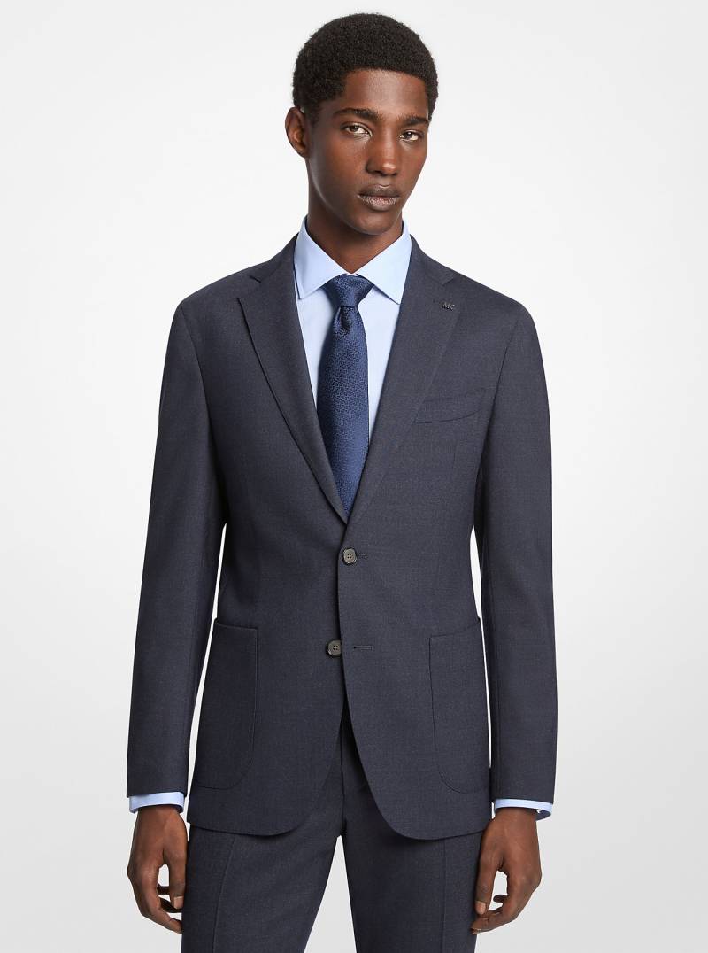 MK Slim-Fit-Blazer Aus Flanell Aus Wollmischung - Blau - Michael Kors von Michael Kors Mens