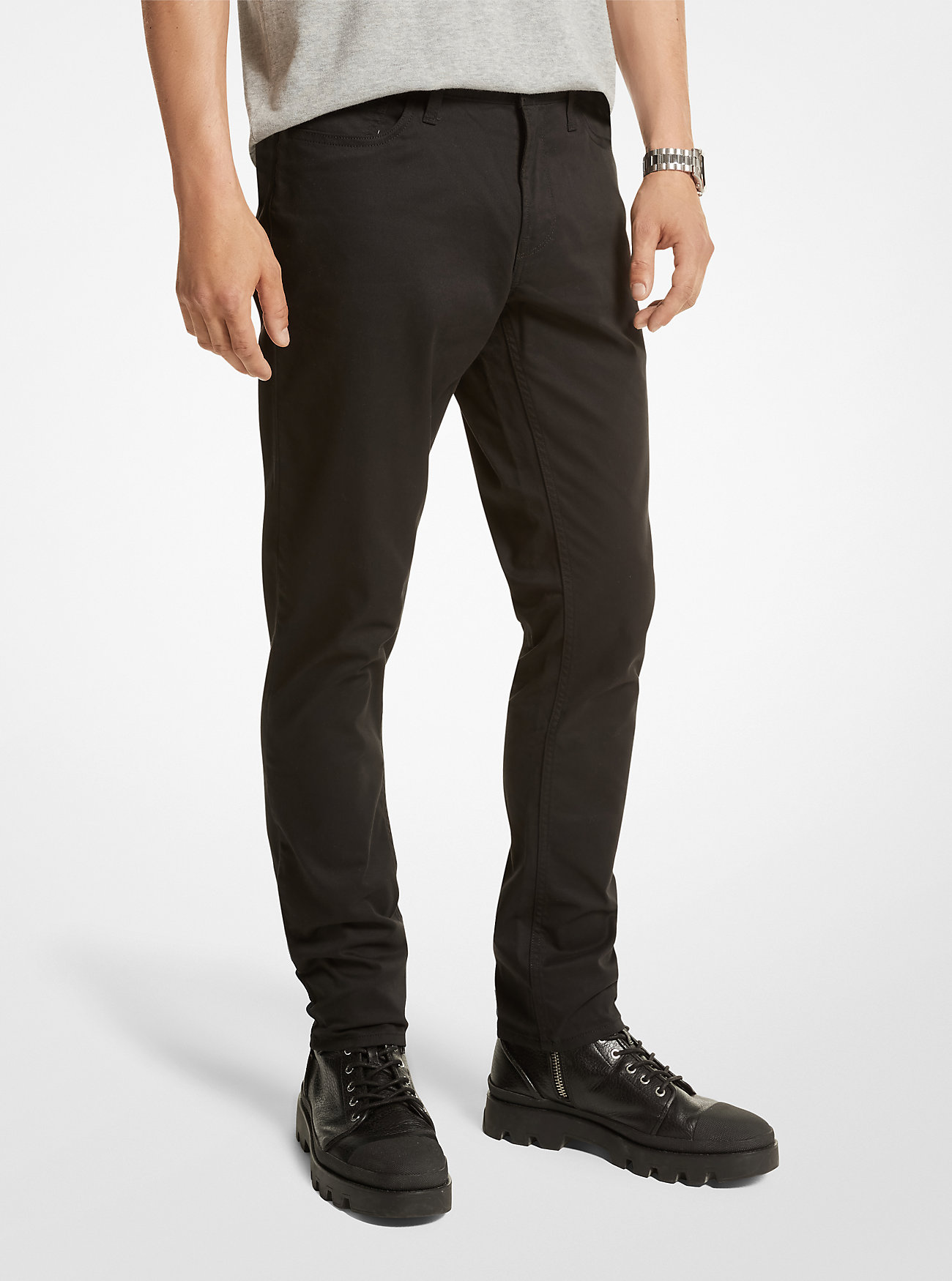 MK Slim-Fit-Hose Parker Aus Stretch-Twill - Schwarz - Michael Kors von Michael Kors Mens
