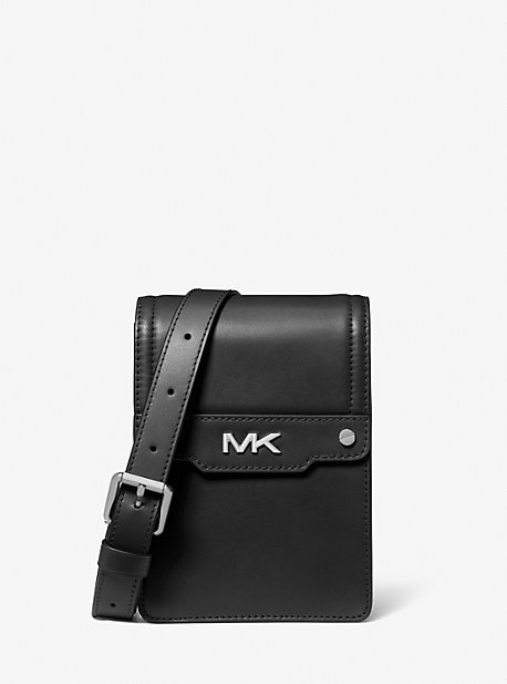 MK Smartphone-Umhängetasche Varick Aus Leder - Schwarz - Michael Kors von Michael Kors Mens