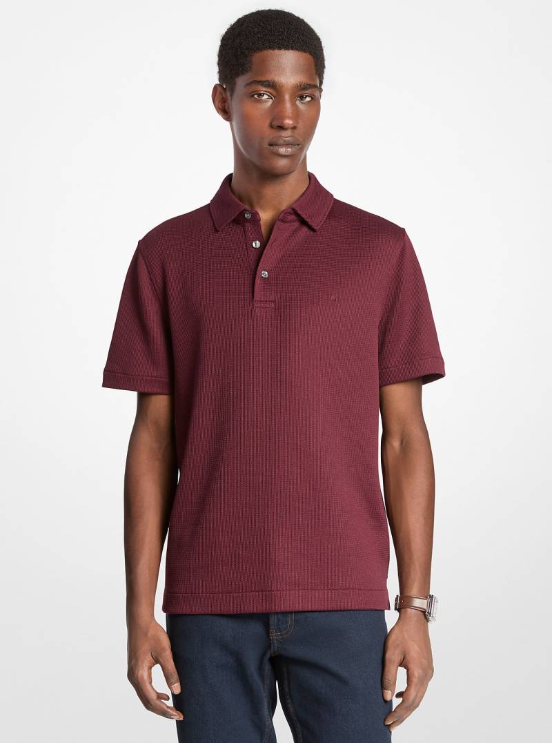 MK Strick-Poloshirt Mit Waffelmuster - Rot - Michael Kors von Michael Kors Mens