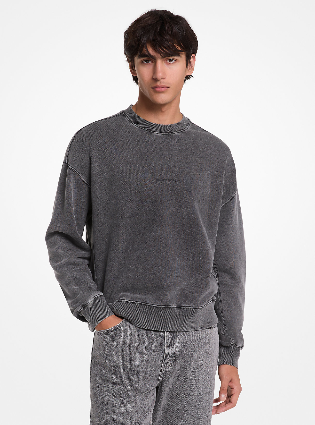 MK Sweatshirt Aus Baumwolle Mit Rundhalsausschnitt - Schwarz - Michael Kors von Michael Kors Mens