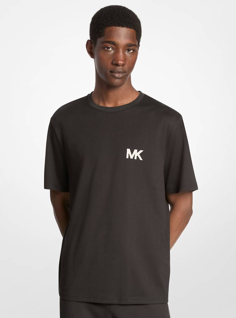 MK T-Shirt Aus Baumwolle Mit Logo-Applikation - Schwarz - Michael Kors von Michael Kors Mens