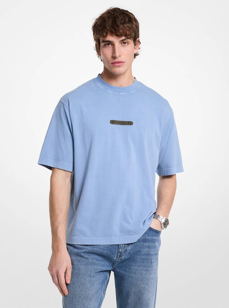 MK T-Shirt Aus Baumwolle Mit Logo - Blau - Michael Kors MK T-Shirt Aus Baumwolle Mit Logo - Blau - Michael Kors von Michael Kors Mens