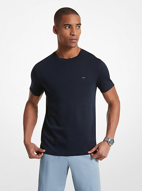 MK T-Shirt Aus Baumwolle Mit Rundhalsausschnitt - Blau - Michael Kors von Michael Kors Mens