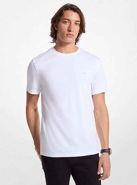 MK T-Shirt Aus Baumwolle Mit Rundhalsausschnitt - Weiss - Michael Kors von Michael Kors Mens