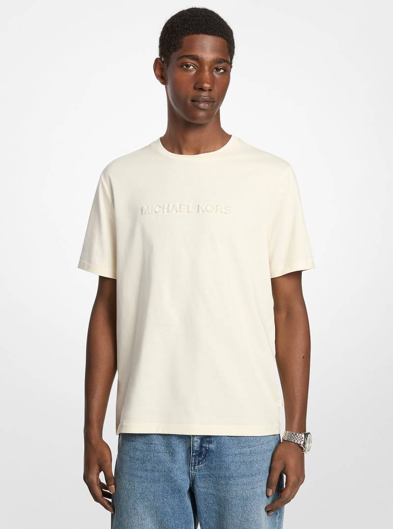 MK T-Shirt Aus Baumwolle Mit Strukturiertem Logo - Natur - Michael Kors MK T-Shirt Aus Baumwolle Mit Strukturiertem Logo - Natur - Michael Kors von Michael Kors Mens
