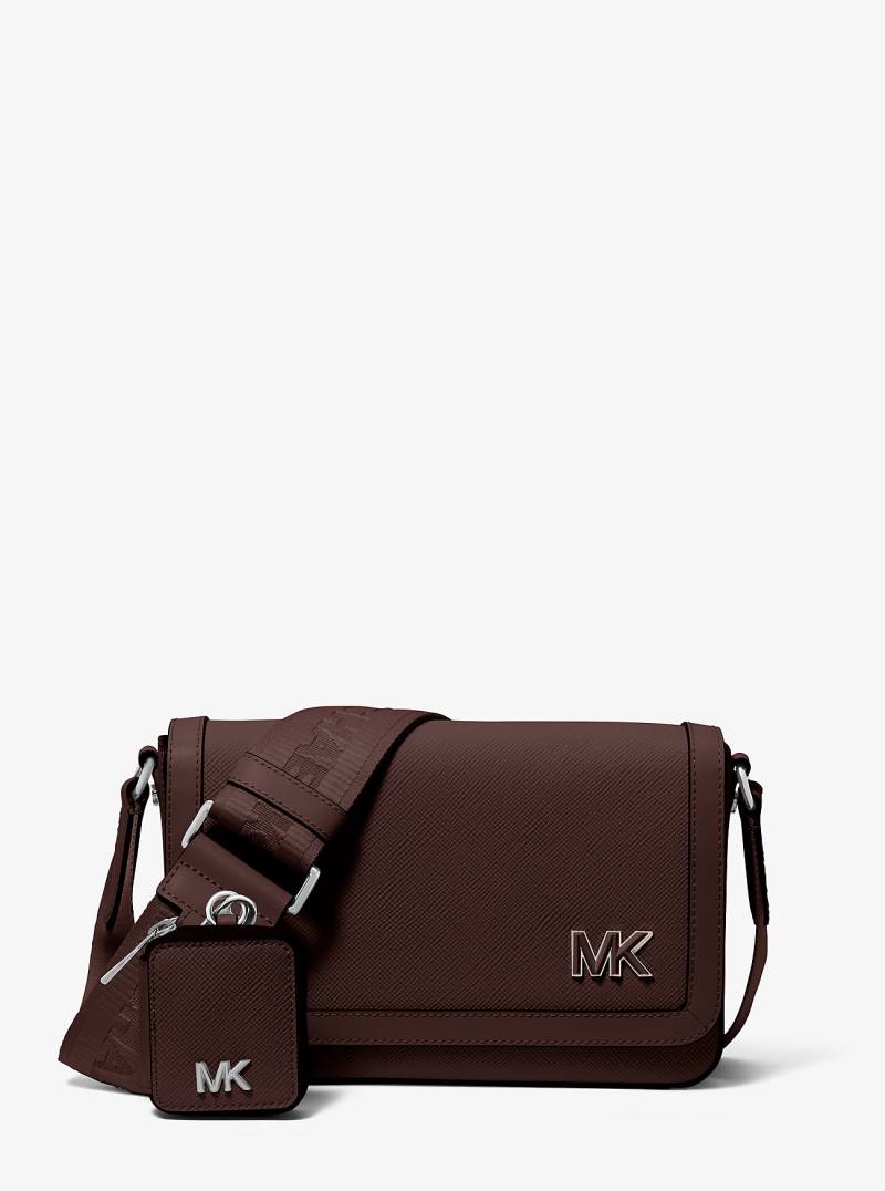 MK Umhängetasche Edison Mini Aus Quer Genarbtem Leder Mit Täschchen - Braun - Michael Kors von Michael Kors Mens
