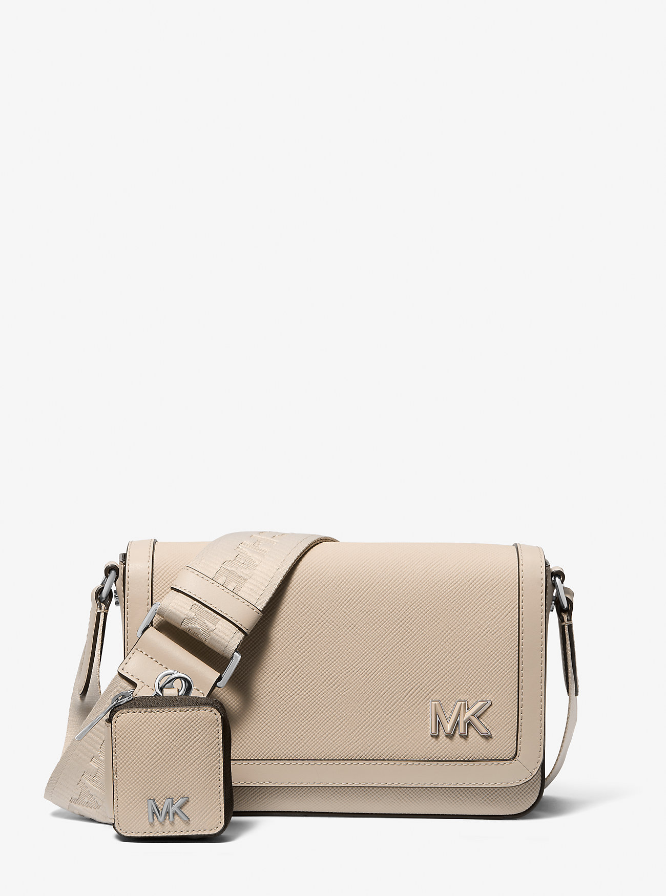 MK Umhängetasche Edison Mini Aus Quer Genarbtem Leder Mit Täschchen - Natur - Michael Kors MK Umhängetasche Edison Mini Aus Quer Genarbtem Leder Mit Täschchen - Natur - Michael Kors von Michael Kors Mens