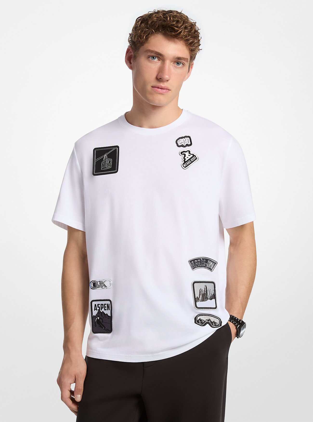 MK Verziertes Grafik-T-Shirt Aus Baumwolle - Weiss - Michael Kors MK Verziertes Grafik-T-Shirt Aus Baumwolle - Weiss - Michael Kors von Michael Kors Mens