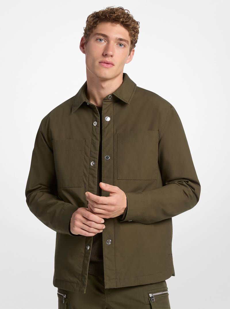 MK Wattierte Hemdjacke Aus Stretch-Baumwolle - Grün - Michael Kors von Michael Kors Mens