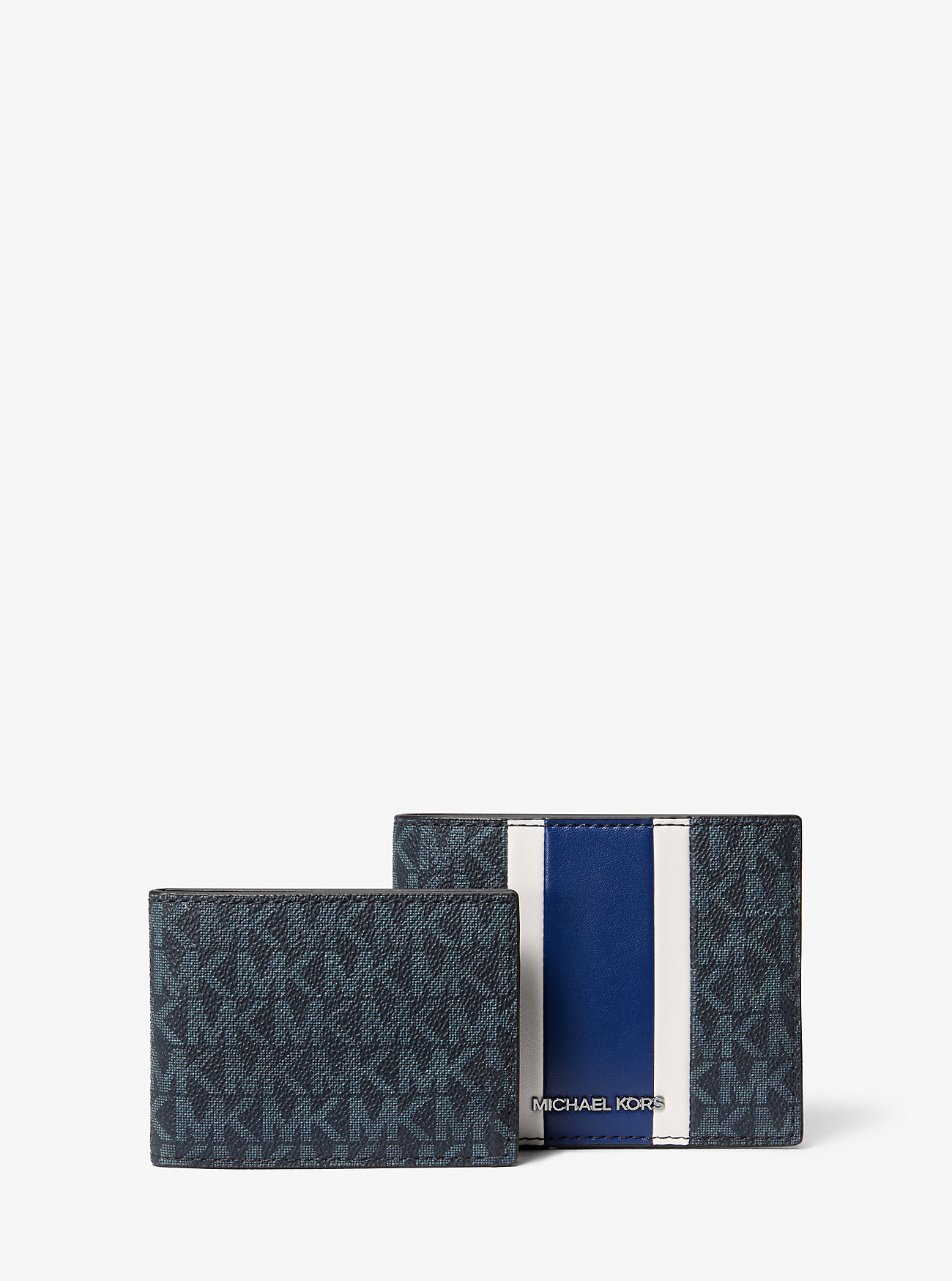 MK Brieftasche Mit Signature-Logostreifen Und Ausweishülle Im Geschenkset - Blau - Michael Kors MK Brieftasche Mit Signature-Logostreifen Und Ausweishülle Im Geschenkset - Blau - Michael Kors von Michael Kors Outlet