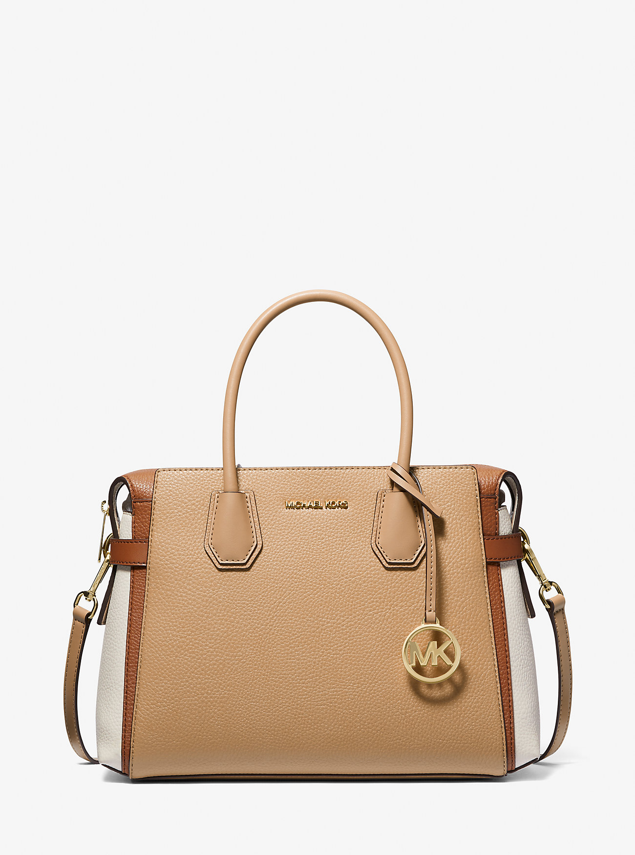 MK Henkeltasche Mercer Medium In Blockfarben Mit Gürteldetail - Braun - Michael Kors MK Henkeltasche Mercer Medium In Blockfarben Mit Gürteldetail - Braun - Michael Kors von Michael Kors Outlet
