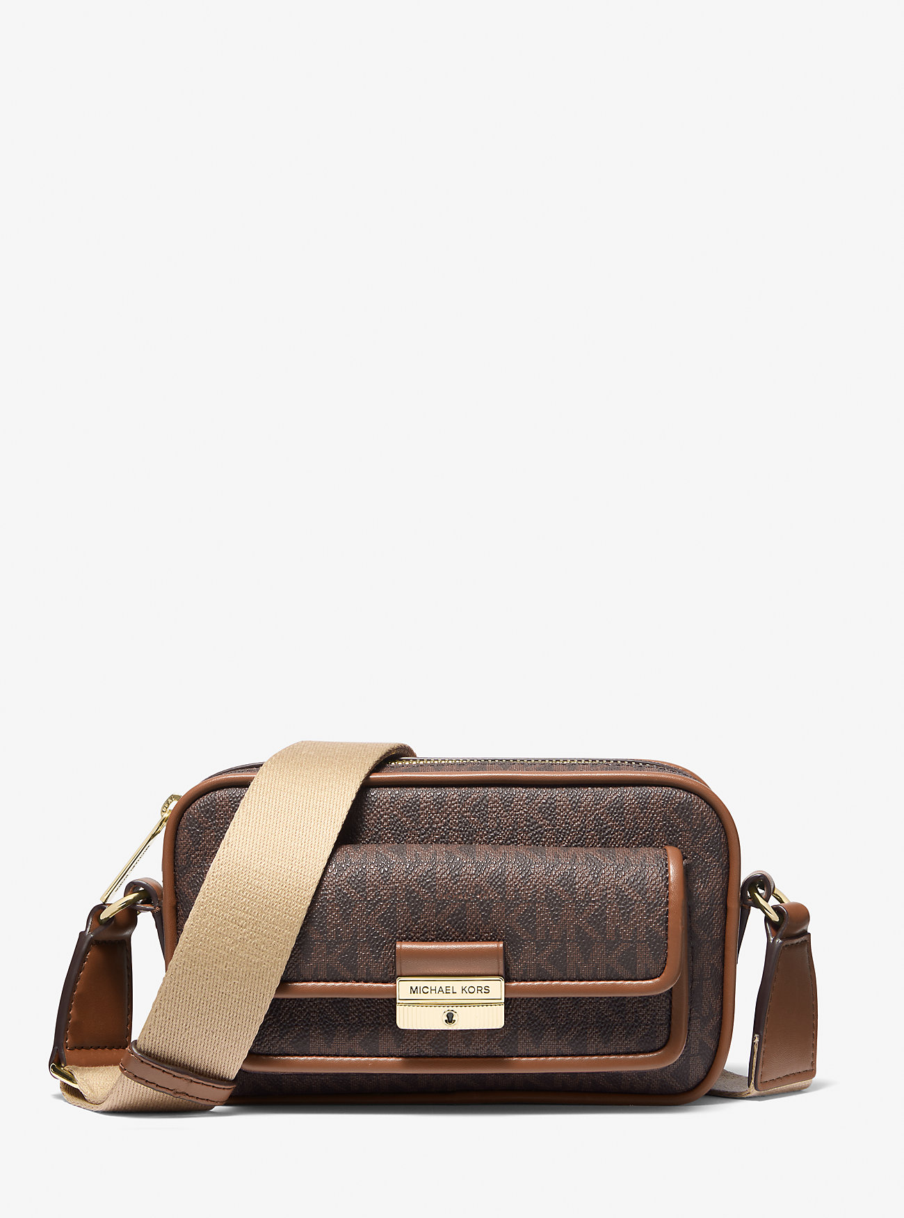 MK Kamera-Umhängetasche Bradshaw Extra-Small Mit Signature-Logomuster In Metallic-Optik - Braun - Michael Kors von Michael Kors Outlet