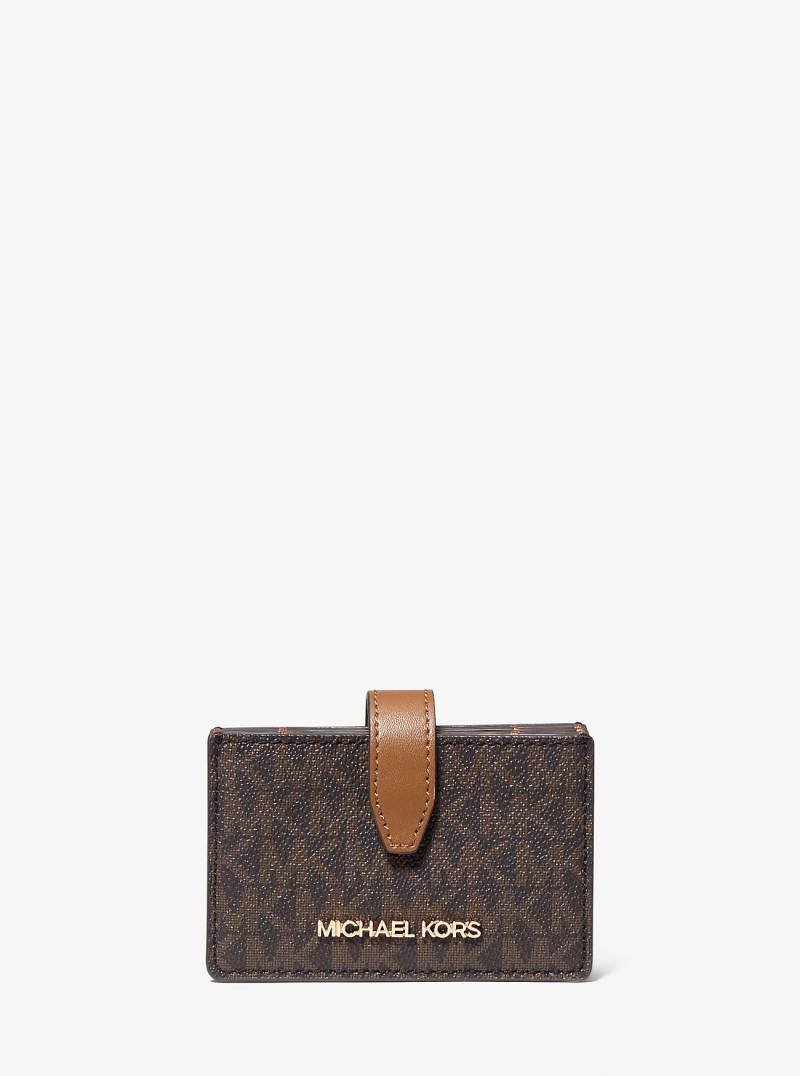MK Kartenetui Jet Set Medium Mit Logo Im Akkordeondesign - Braun - Michael Kors von Michael Kors Outlet