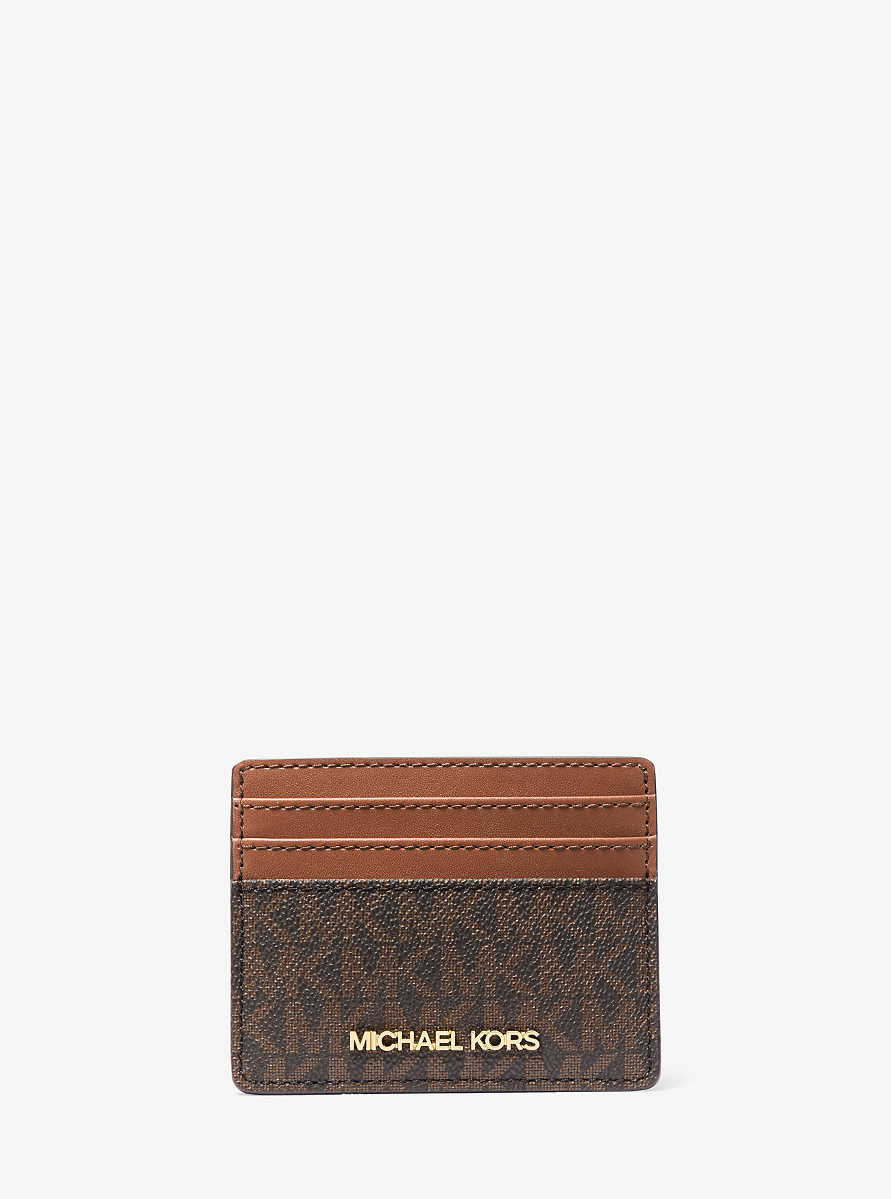 MK Kartenetui Jet Set Travel Large Aus Logostoff Und Leder - Braun - Michael Kors von Michael Kors Outlet