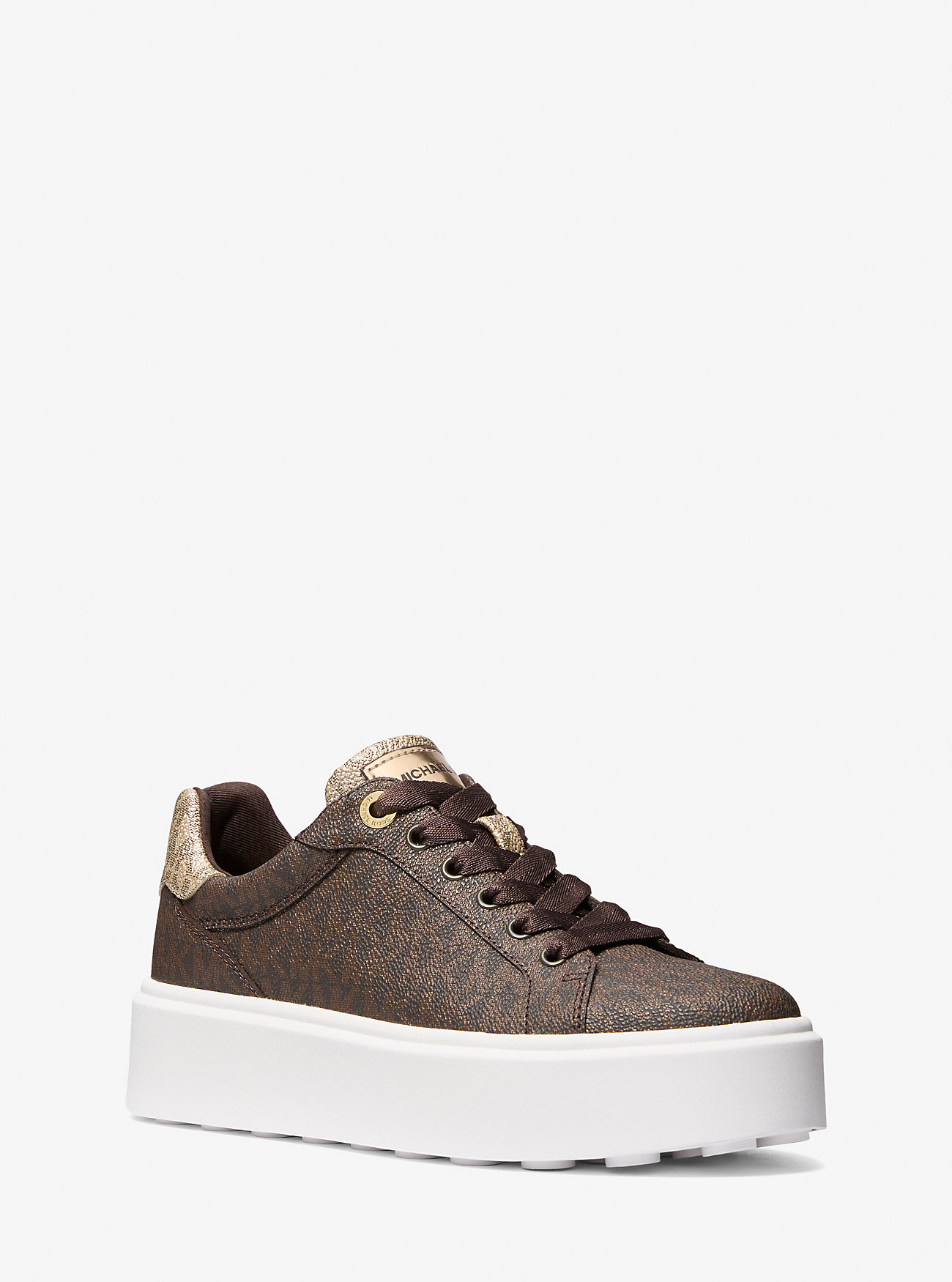MK Plateau-Sneaker Romey Mit Zweifarbigem Logo In Metallic-Optik - Braun - Michael Kors MK Plateau-Sneaker Romey Mit Zweifarbigem Logo In Metallic-Optik - Braun - Michael Kors von Michael Kors Outlet