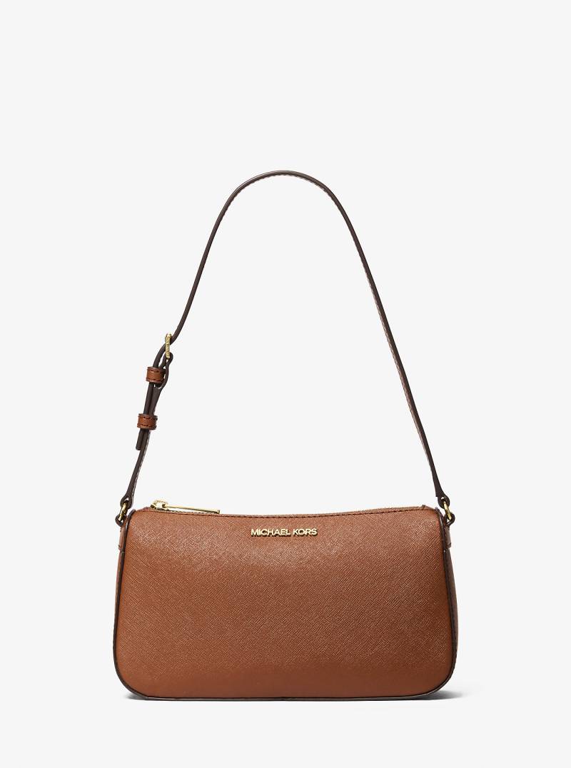 MK Pochette Jet Set Medium Aus Saffianleder - Braun - Michael Kors von Michael Kors Outlet