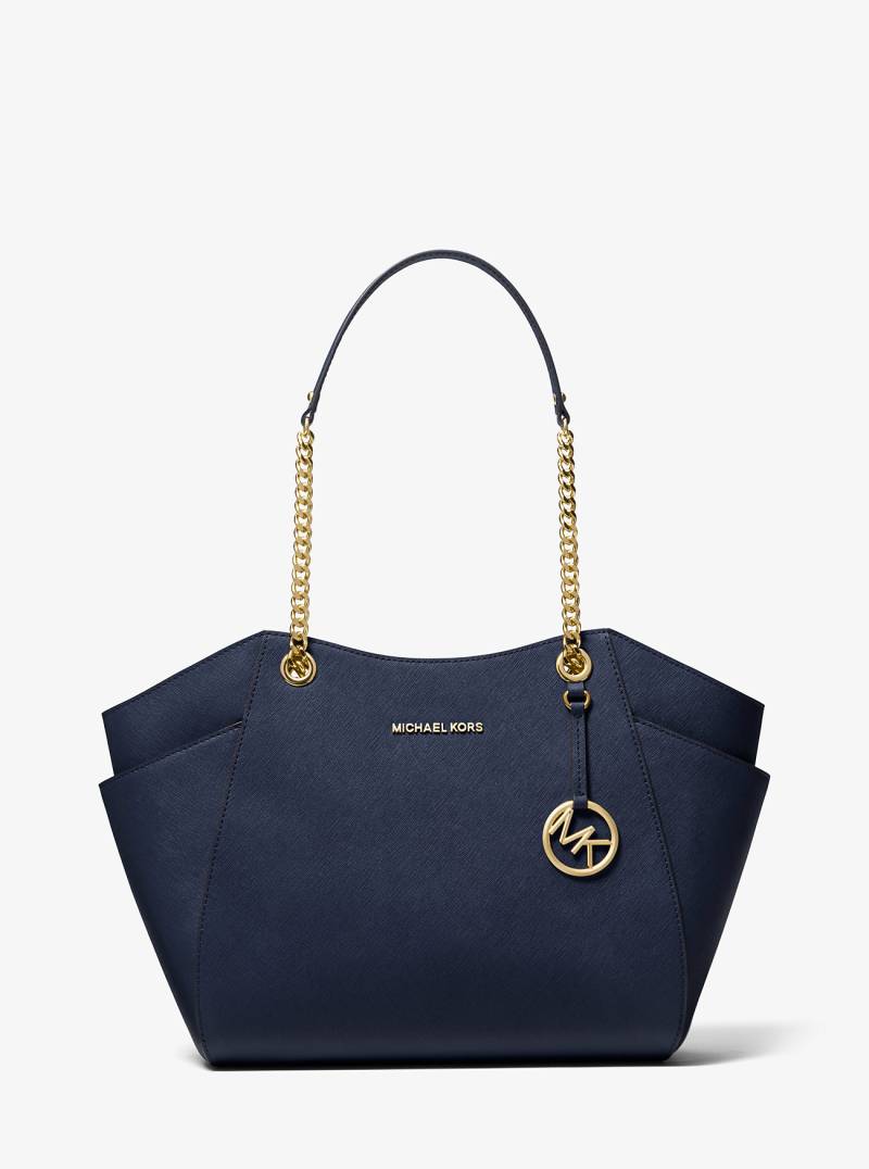 MK Schultertasche Jet Set Large Aus Saffianleder - Blau - Michael Kors von Michael Kors Outlet