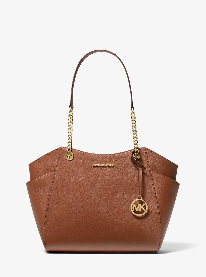 MK Schultertasche Jet Set Large Aus Saffianleder - Braun - Michael Kors von Michael Kors Outlet