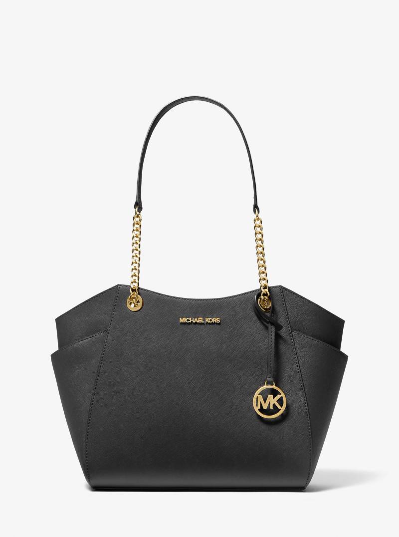 MK Schultertasche Jet Set Large Aus Saffianleder - Schwarz - Michael Kors von Michael Kors Outlet