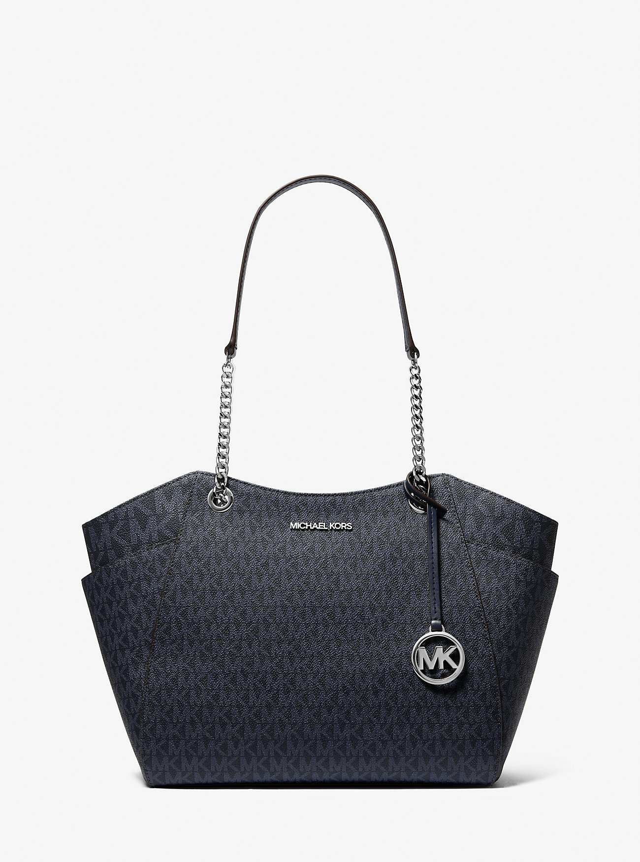 MK Schultertasche Jet Set Large Mit Signature-Logomuster - Blau - Michael Kors MK Schultertasche Jet Set Large Mit Signature-Logomuster - Blau - Michael Kors von Michael Kors Outlet